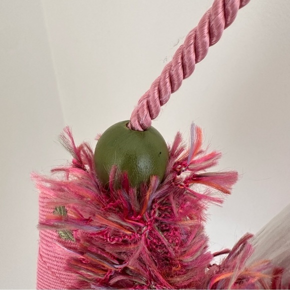 Custom made Pink Fabric Purse with Bead Accents - Picture 7 of 14